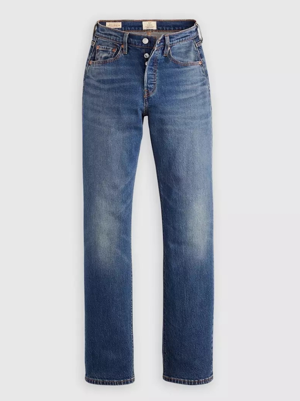 NWT Levi's 501 Curve High Rise Straight Leg Lightweight Stretch Jeans Blue Wash